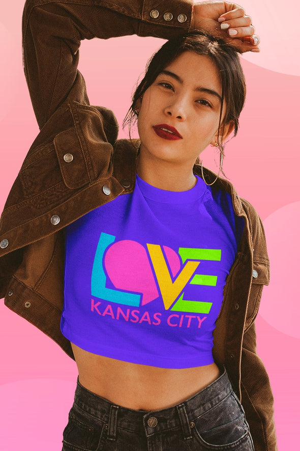 LOVE Logo Design - Neon Pastel Colors with NO Outline - Unisex Crew Neck Tee